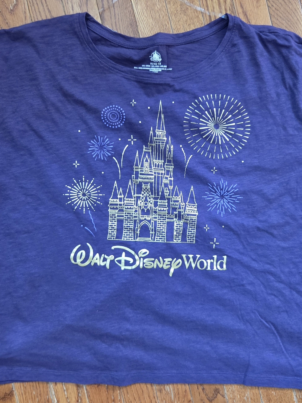 Disney Walt Disney World Women's 1X Purple Castle Graphic Tee T-Shirt